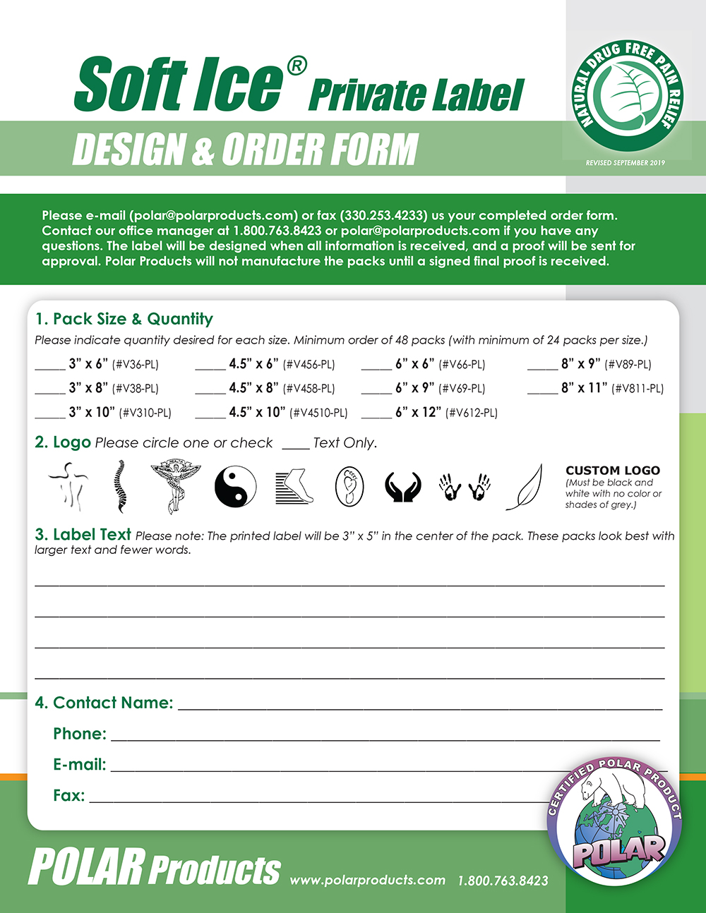 Cover of private label design form